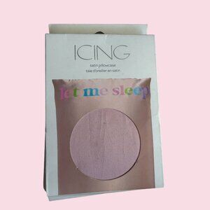 ICING Let Me Sleep Pink Satin Pillowcase NEW NIB